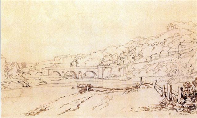 Llandeilo's second bridge, by G.O. Delamotte, 1816
